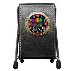 Music Pattern Pen Holder Desk Clocks by Simbadda