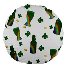 St  Patricks Day  Large 18  Premium Round Cushions by Valentinaart