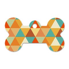 Triangles Pattern  Dog Tag Bone (one Side) by TastefulDesigns