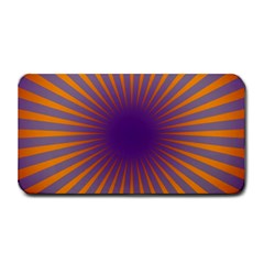 Retro Circle Lines Rays Orange Medium Bar Mats by Amaryn4rt