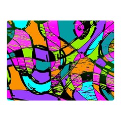 Abstract Art Squiggly Loops Multicolored Double Sided Flano Blanket (mini)  by EDDArt