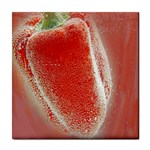 Red Pepper And Bubbles Tile Coasters Front