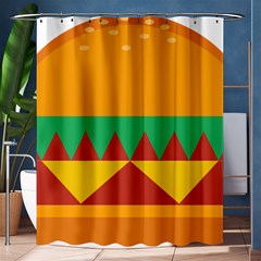 Burger Bread Food Cheese Vegetable Shower Curtain 60  X 72  (medium)  by Simbadda