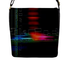 Abstract Binary Flap Messenger Bag (l)  by Simbadda