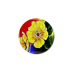 Beautiful Fractal Flower In 3d Glass Frame Golf Ball Marker (4 Pack) by Simbadda