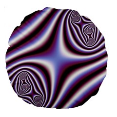 Fractal Background With Curves Created From Checkboard Large 18  Premium Round Cushions by Simbadda