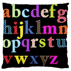 Alphabet Letters Colorful Polka Dots Letters In Lower Case Standard Flano Cushion Case (one Side) by Simbadda