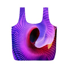 Digital Art Spirals Wave Waves Chevron Red Purple Blue Pink Full Print Recycle Bags (m)  by Mariart