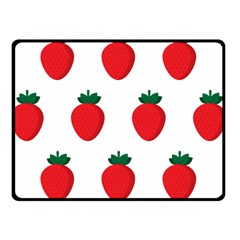 Fruit Strawberries Red Green Fleece Blanket (small) by Mariart