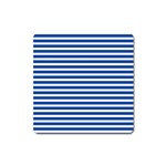 Horizontal Stripes Dark Blue Square Magnet Front