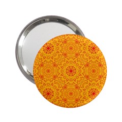 Solar Mandala  Orange Rangoli  2 25  Handbag Mirror by bunart