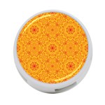 Solar mandala. Orange rangoli. 4-Port USB Hub (Two Sides) Back