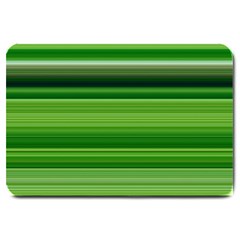 Horizontal Stripes Line Green Large Doormat  by Mariart