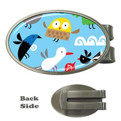 New Zealand Birds Close Fly Animals Money Clips (oval)  by Mariart