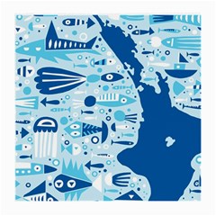 New Zealand Fish Detail Blue Sea Shark Medium Glasses Cloth (2-side) by Mariart