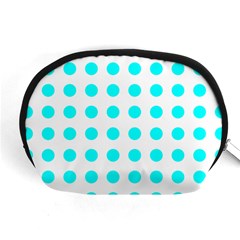 Polka Dot Blue White Accessory Pouches (medium)  by Mariart