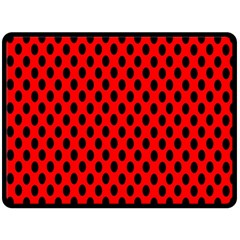 Polka Dot Black Red Hole Backgrounds Double Sided Fleece Blanket (large)  by Mariart