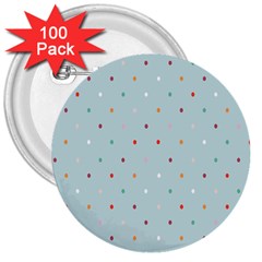 Polka Dot Flooring Blue Orange Blur Spot 3  Buttons (100 Pack)  by Mariart