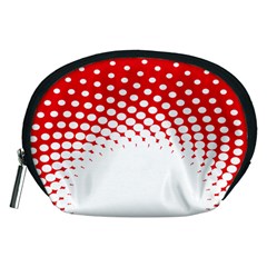 Polka Dot Circle Hole Red White Accessory Pouches (medium)  by Mariart