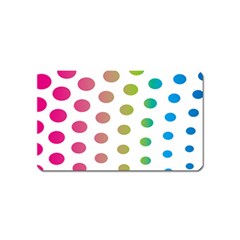 Polka Dot Pink Green Blue Magnet (name Card) by Mariart