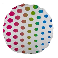 Polka Dot Pink Green Blue Large 18  Premium Flano Round Cushions by Mariart