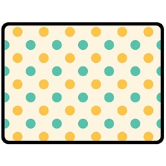 Polka Dot Yellow Green Blue Double Sided Fleece Blanket (large)  by Mariart