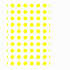 Polka Dot Yellow White Large Garden Flag (two Sides) by Mariart