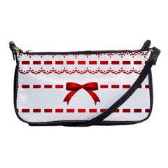 Ribbon Red Line Shoulder Clutch Bags by Mariart