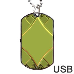 Fractal Green Diamonds Background Dog Tag Usb Flash (two Sides) by Simbadda