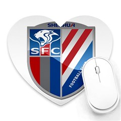 Shanghai Greenland Shenhua F C  Heart Mousepads by Valentinaart