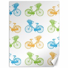 Vintage Bikes With Basket Of Flowers Colorful Wallpaper Background Illustration Canvas 36  X 48   by Simbadda