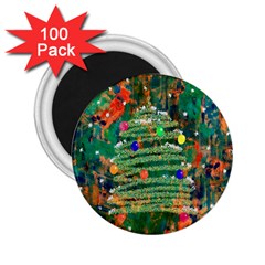 Watercolour Christmas Tree Painting 2 25  Magnets (100 Pack)  by Simbadda