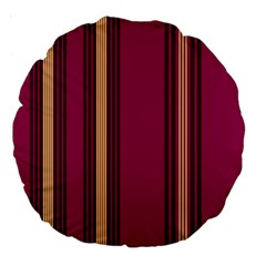 Stripes Background Wallpaper In Purple Maroon And Gold Large 18  Premium Round Cushions by Simbadda