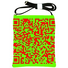 Colorful Qr Code Digital Computer Graphic Shoulder Sling Bags by Simbadda