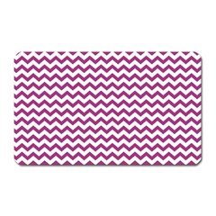 Chevron Wave Purple White Magnet (rectangular) by Mariart