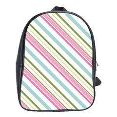 Diagonal Stripes Color Rainbow Pink Green Red Blue School Bags(large)  by Mariart