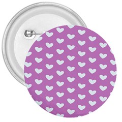 Heart Love Valentine White Purple Card 3  Buttons by Mariart