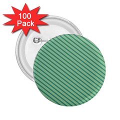 Striped Green 2 25  Buttons (100 Pack)  by Mariart