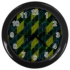 Futuristic Dark Pattern Wall Clocks (black) by dflcprints