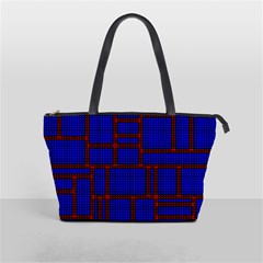 Line Plaid Red Blue Shoulder Handbags by Mariart