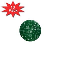 Scientific Formulas Board Green 1  Mini Magnet (10 Pack)  by Mariart