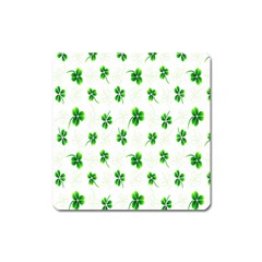 Leaf Green White Square Magnet by Mariart