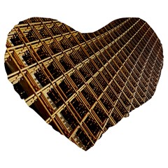 Construction Site Rusty Frames Making A Construction Site Abstract Large 19  Premium Flano Heart Shape Cushions by Nexatart