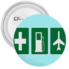 Traffic Signs Hospitals, Airplanes, Petrol Stations 3  Buttons by Mariart