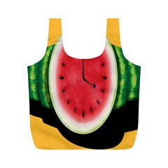 Watermelon Slice Red Orange Green Black Fruite Time Full Print Recycle Bags (m)  by Mariart