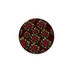 A Red Rose Tiling Pattern Golf Ball Marker (10 Pack) by Nexatart