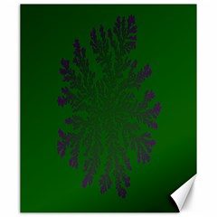 Dendron Diffusion Aggregation Flower Floral Leaf Green Purple Canvas 20  X 24   by Mariart