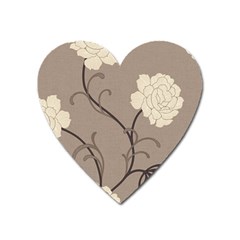 Flower Floral Black Grey Rose Heart Magnet by Mariart