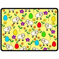 Easter Lamb Double Sided Fleece Blanket (large)  by Valentinaart