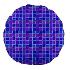 Background Mosaic Purple Blue Large 18  Premium Round Cushions by Nexatart